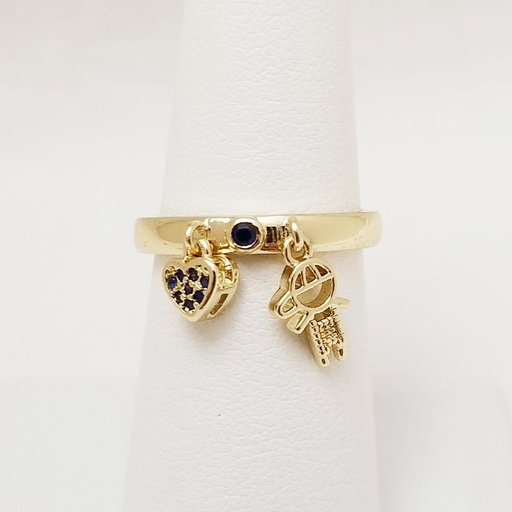 New 18K Gold Plated My Boy Charm Adjustable Women's Ring.